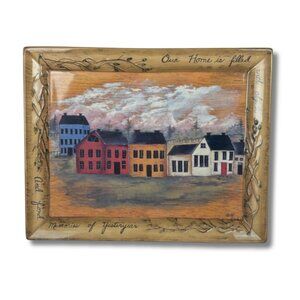 Pat Fischer Houses on Glazed Ceramic Plate